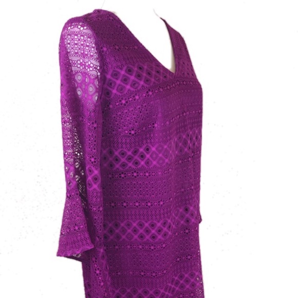 NWT Alfani Magenta Sheath Lace Dress - Picture 2 of 7